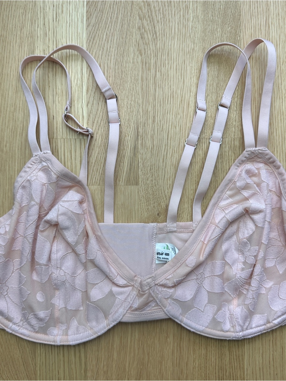 aerie Light Pink Floral Underwire Bra